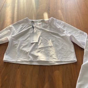 Gymshark Cropped Long Sleeve Mesh M NWT